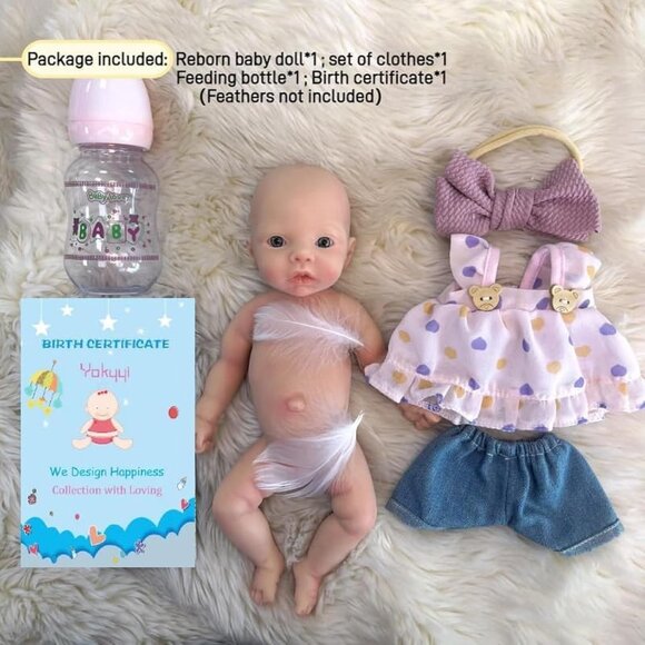 11Inch Full Body Silicone Reborn Baby DollEyes Open Realistic Lifelike Baby Girl - Picture 7 of 7